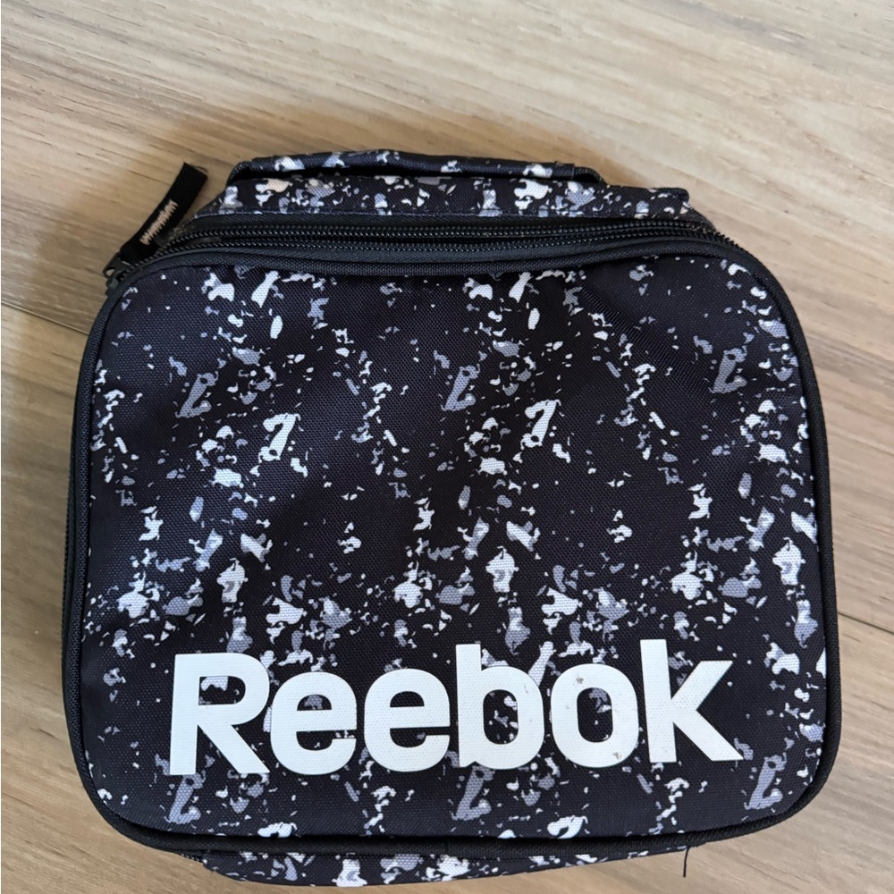 Reebok Black and White Lunch Box Bag Durable Fabric
